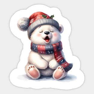 Christmas Polar Bear Sticker